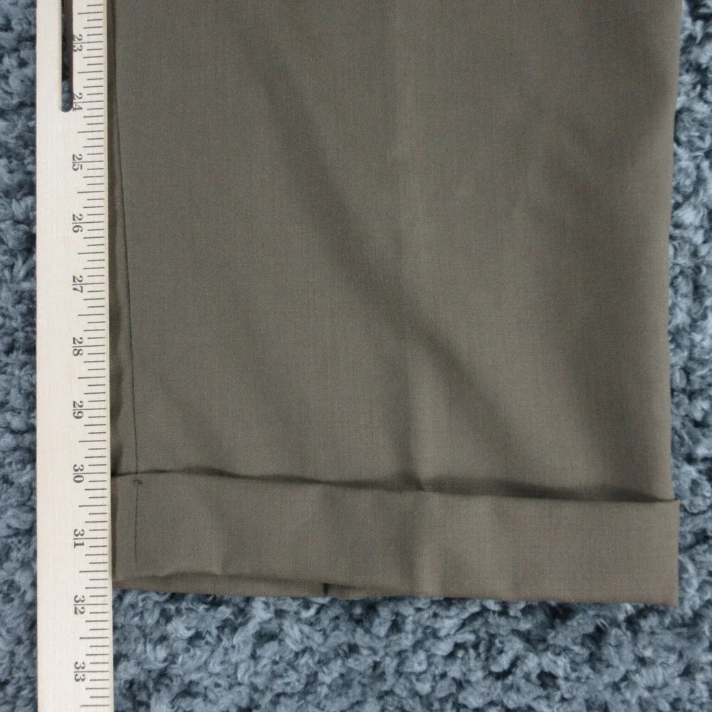 Lauren Ralph Lauren Pants Mens 38x32 Brown Green Blend Wool Dress Pant 36x28.5